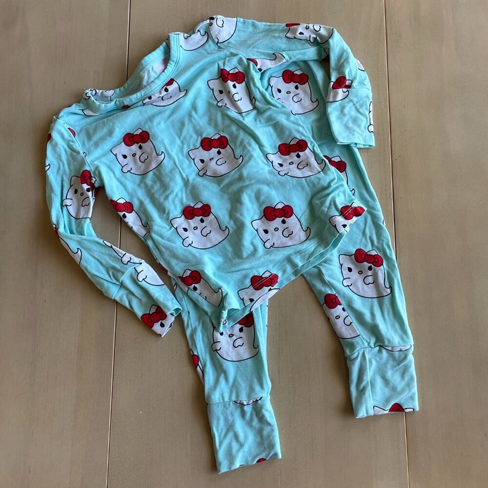 Posh Peanut Bamboo Hello Kitty Halloween Ghosts PJs Pajamas - Size 2T - Picture 4 of 10